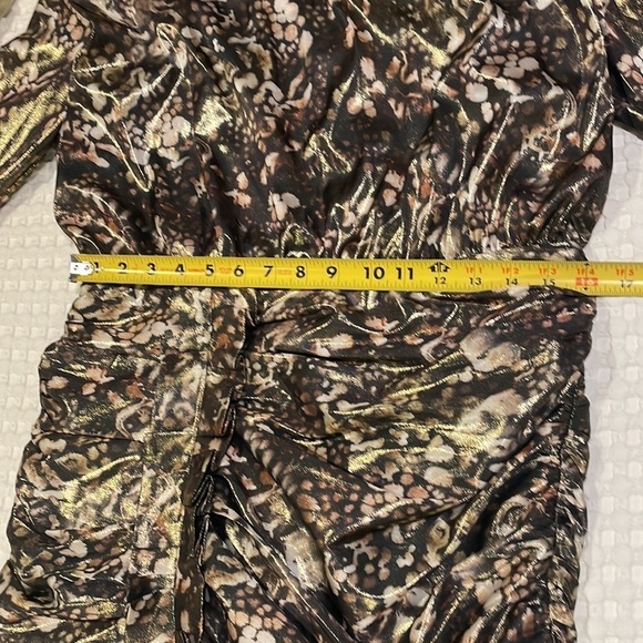 All Saints Lilliana Kettu Gold and Black Ruched Dress - Picture 12 of 16